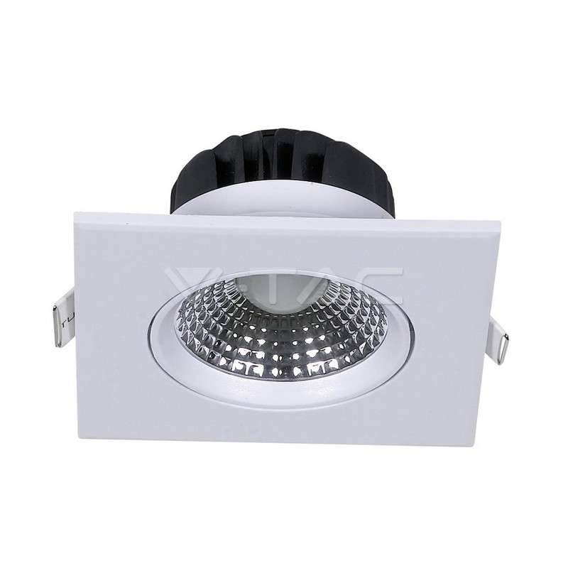 5W LED Downlight Square Changing Angle White Body 3000K